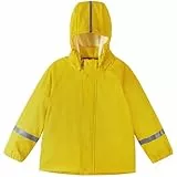 Reima - Lampi Regenjacke für Kinder Wasserdicht - Jacke für Jungen und Mädchen, Reißverschluss vorne, Abnehmbare Kapuze, Reflektierende Details, Maschinenwaschbar - Yellow, 134