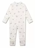 Sanetta Baby-Strampler off-white Esel | Praktischer und bequemer Strampler aus Bio-Baumwolle für Jungen. Baby Overall