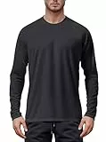 Tansozer UV Shirt Herren Wasser Langarm UPF 50 Sonnenschutz T-Shirt Sport Langarmshirt Atmungsaktiv Wandershirt Sommer, Schwarz, L