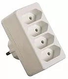 as - Schwabe 4-Fach Eurostecker Weiß 230V 16A - Schuko-/Euroadapter - Mehrfachsteckdose Kompakt und Sicher - Erhöhter Berührungsschutz - Platzsparend für 4 Geräte- Ideal für Homeoffice, 48411