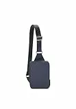DAVIDOFF Sling Bag – Moderne Umhängetasche mit edler Saffiano-Prägung – Blau