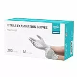 EUROPAPA® 200x Einweghandschuhe Nitrilhandschuhe puderfrei Untersuchungshandschuhe EN455 EN374 latexfrei Einmalhandschuhe Handschuhe in Gr. S, M, L & XL verfügbar (M, Weiß)