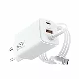 65W USB C Ladegerät mit Schnellladekabel für MacBook Pro/Air, 1.5M Type-C Ladekabel USB C Netzteil Power Adapter für iPhone 16 15 14, for iPad Pro, Galaxy S24, Weiß