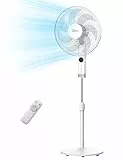 Midea FS40-23MR Standventilator mit 3 Geschwindigkeiten, Teleskophöhe und -größe, Fernbedienung, duales Beschleunigungssystem, 90-Grad-Schwingung nach links und rechts