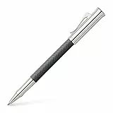Graf von Faber-Castell 146710 Tintenroller Guilloche Cisele, hochglänzend rhodiniert, anthrazit