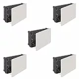 RASMACOR Abzweigkasten Unterputz - 160 x 100 x 50 mm - 5 Stück - Mit Deckel - Für den trockenen Innenbereich/Unterputzdose im Set/Verteilerdose für Innenausbau / 16 Rohreinlässe Ø 25 mm