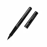 McNeill - Ghost Pen – radierbarer Füllhalter für Schule & Alltag | Für Rechts- & Linkshänder | Thermisch radierbare Tinte, ergonomisch, nachfüllbar (metallic schwarz)
