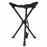 Luqeeg Kompakter Klappbarer Stativhocker, Tragbarer 3-beiniger Hoher Slacker-Stuhl, Stativsitz für Outdoor-Camping, Wandern, Jagen, Wandern, Angeln, Reisen, Unterstützt 200 Kg (Schwarz)