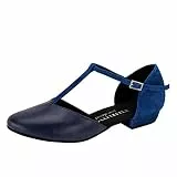 Rummos Damen Tanzschuhe Carol - Leder Navy/Indico Blue - Medium (Normal) - 2 cm Block - EUR 40,5