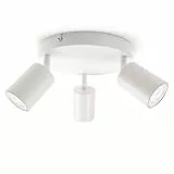 da LIGHT LED Deckenlampe 3-flammig, Dreh und Schwenkbar Deckenstrahler Spotleuchte Wandspot GU10 (ohne Leuchenmittel) Retro/Vintage Deckenleuchte 230V Weiß für Wohnzimmer Schlafzimmer Küchen
