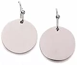 Happiness Boutique Damen Plättchen Ohrhänger in Silberfarbe | Ohrringe mit Kreis Disk Form Kleine Hängeohrringe