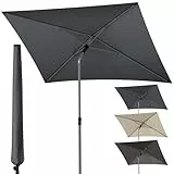 4smile Sonnenschirm Balkon 200x125 cm mit Schirmhülle, Anthrazit - UV50+ Sonnenschirm rechteckig knickbar höhenverstellbar, Sommer Schirm für Sonnenschutz Balkon als Ersatz für Ampelschirm