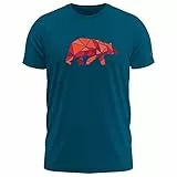 FORSBERG Espenson T-Shirt mit stylischem Bär Brustlogo Rundhals für Herren, Farbe:blau, Größe:L