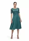 Vera Mont Damen Cocktailkleid mit Spitze Dark Emerald,38