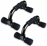 Liegestützgriffe Push Up Bars Fitnessstudio-Übungsgeräte Fitness 1 Paar Liegestützgriffe mit Gepolstertem Schaumstoffgriff und Rutschfester, Stabiler Struktur für Männer & Frauen (Blau)