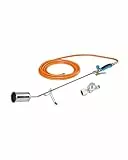 CFH Abflammgerät GV 900 inkl. Gasdruckregler DR 114 und Gasschlauch - Unkrautbrenner Gas Anwendung 2,5 bar mit 3/8' Anschluss, Ideal für Unkrautbeseitigung, Teer- und Teichfolienarbeiten, TÜV SÜD GS