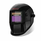 GEOSTAR Schweißhelm Automatik 1/1/1/1 Top optische Klarheit, echte Farben, Solar-/Batteriebetrieb, Ultra-leicht, Wahre Farbe Schweißerhelme Breiter Schatten 4/9-13 für MIG, TIG, ARC