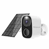 VSTARCAM 2K Überwachungskamera Aussen Solar, Kostenloser Cloud-Speicher, WiFi 6 Dualband (2,4/5GHz), Überwachungskamera solar mit Farbnachtsicht, KI-Personenerkennung, IP66 Wasserdicht, 2-Wege-Audio