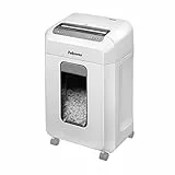 Fellowes Aktenvernichter 12Ms, 12 Blatt Minicut (P4), Papierschredder für Büro, Homeoffice, Schredder mit SafeSense, 23L Papierkorb, über 1000 Partikel pro A4 Blatt, automatische Rücklauffunktion