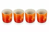LE CREUSET 4er-Set Becher aus Steinzeug, je 350 ml, Ofenrot, 79113350900000