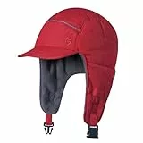 GADIEMKENSD Winter Trapper Hunting Hat with Earflaps Brim Visor Reflective Baseball Cap Warm Aviator Hats for Ski Rain Running Work Golf Outdoor Red