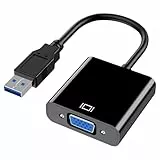 Solryn USB auf VGA Adapter, 1080P Full HD Video Konverter, USB 3.0 zu VGA Adapter, Video Grafikkabel Konverter Externe Grafikkarte für PC, Laptop, Kompatibel mit Windows 10/8.1/8/XP