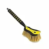 ToM PaR Auto Waschbürste I Wasser bürste mit Schlauchanschluss I Autowaschbürste mit Wasseranschluss I Weiche, feine und zarte Borsten I Komfortabler Griff I Länge: 44 cm I Gelb