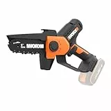 WORX WG326E.9 Akku Mini-Kettensäge 20V, 12 cm Schnittlänge, werkzeugloser Kettenwechsel, 7,6 m-s Kettengeschwindigkeit (ohne Akku und Ladegerät)