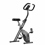 Dskeuzeew Heimtrainer Klappbar Hometrainer fahrrad mit Magnetwiderstandssystem und Widerstandsband indoor Ergometer fahrrad Indoor Bike LCD-Display platzsparendes
