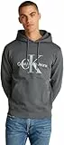 Calvin Klein Jeans Herren Hoodie Seasonal Monologo Regular mit Kapuze, Grau (Endless Grey), 6XL