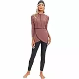 Muslimische Bademode für Frauen Bescheidener Badeanzug Burkini Top Pants Hijab 3 Stück Vollabdeckung Blumendruck Badeanzug Islamischer Badeanzug Mittlerer Osten UV-Schutz Rashguard Surfen Beachwear,