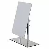 WENKO Kosmetik-Standspiegel Pinerolo - klappbar, Stahl, 23 x 27-35 x 10 cm, Silber