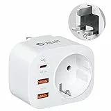 Unidapt Reiseadapter UK Adapter Deutschland England Stecker mit 3 USB 1 Typ C PD 20W, 2 Fach Steckdosenadapter Typ G, Reisestecker Stromadapter für Irland Großbritannien Wand Ladegerät Ladestation