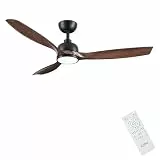 CJOY Deckenventilator mit Beleuchtung, 132cm Deckenventilator mit Licht Leise, 6 Geschwindigkeiten, Umkehrbar, Timer, Speicher 3CCT, Dimmbar, Holz Deckenventilatoren für Schlafzimmer/Wohnzimmer/Küche