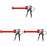 fischer 541441 Kartuschenpistole KP M3, Auspresspistole für Silikonkartuschen, Kartuschenpresse zum effizienten Auspressen, robuste Ausführung für alle Anforderungen (Packung mit 3)