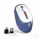 Anmck Kabellose Maus, wiederaufladbar mit Batteriestandsanzeige, 4 einstellbare DPI 800/1200/2400/3200 Silent Portable USB 2.4G schnurlose Maus für Laptop PC Computer