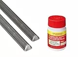 ROTHENBERGER Industrial Set mit 2 Packungen bleifreies Stangenlötzinn 100g ROLOT 611 | Lötzinn | Schmelztemperatur: 199°C | Ø/Länge: ca. 6,7 x 300 mm | 1 Stab | Lötwasser 100 ml