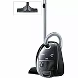 Siemens Staubsauger mit Beutel Z 3.0 VSZ3B212, Bodenstaubsauger, Hygiene-Filter, Bodendüse für Parkett, Teppich, Fliesen, langes Kabel, niedriger Stromverbrauch, 600 W, schwarz