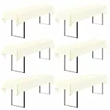 Showgeous 6 Stück Biertisch Tischdecke universal für 50cm u.70cm Biertische Hussen für Biertisch Biertischhussen Biertisch-Husse Bierzeltgarnitur Rechteckige Tischdecken Waschbar 100x260cm(Elfenbein)