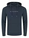 riverso Hoodie Herren RIVErik Regular Fit Kapuzenpullover Pullover Sweatshirt Blau XXL (XXL, Dark Blue (19400))