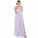 Anaya with Love Damen Womens Ladies Maxi One Cold Shoulder Dress with Slit Split Sleeveless Prom Wedding Guest Bridesmaid Ball Evening Gown Kleid, Dusty Lilac, 38