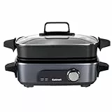 Cuisinart Cook In 5 in 1 Multikocher | Grillen, Anbraten, Dämpfen, Simmern und Langsamkochen | Antihaftbeschichtete, austauschbare Platten und Pfannen | Stapelbar | Mitternachtsgrau