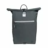 FUCHS & REBELL® Rolltop Rucksack PIET - Durchdacht & Nachhaltig - mit Laptopfach & Anti Diebstahl Tasche - 15-22L (Dunkelgrau)