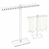 Kettenhalter Schmuck Kettenständer, Schmuckständer mit 40 Haken Acryl Ketten Halterung Schmuck Transparent Kettenständer schmuck Halsketten Ständer für Ohrringe Armbänder Ring Armband, 1 Stück