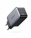 UGREEN Nexode USB C Ladegerät 65W GaN Netzteil 3-Port PD Charger 60W PPS kompatibel mit MacBook Pro/Air, iPhone 16 Pro Max/16/15, iPads, Galaxy S24 Ultra/S23/S22(Schwarz)