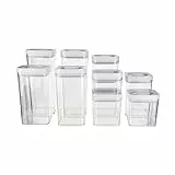Amazon Basics Luftdichte Lebensmittelbehälter, 10er-Set, BPA-freier Kunststoff, Transparent, 3,1L x 2, 2,4L x 2, 1,8L x 2, 1,1L x 2, 0,47L x 2