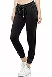 Smith & Solo Jogginghose Damen – Sporthose Frauen Baumwolle| Sweatpants Slim Fit Freizeithose Lang | Trainingshose Fitness High Waist – Jogger Laufhosen Modern Schwarz/M