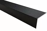 Effector Stufen Abschlussprofil Alu - 180 cm, 65x42 mm, Schwarz - Schraubbarer Treppenkantenschutz