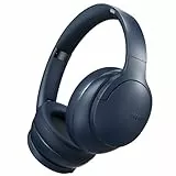 DOQAUS Kopfhörer Kabellos Bluetooth Bis zu 90 Std,Bluetooth Kopfhörer Over-Ear mit 3 EQ-Modi, HiFi Stereo, Eingebautes Mikrofon, Faltbares Wireless Headphones für Handys/iPad/Laptops/PC-Marineblau