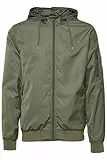 Blend BHRazy Herren Übergangsjacke Herrenjacke Jacke mit Kapuze Reißverschlusstaschen Kordelzug Regular fit, Größe:M, Farbe:Dusty Olive Green (77203)